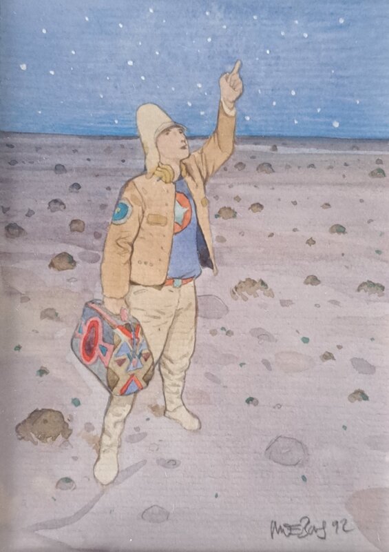 Moebius starwatcher aquarelle - Illustration originale