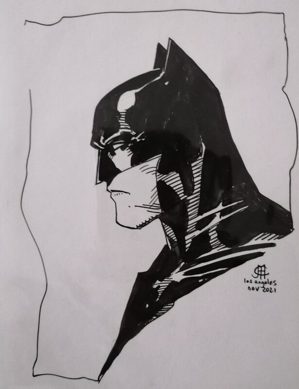 Tête de Batman - Jim Cheung - Illustration originale