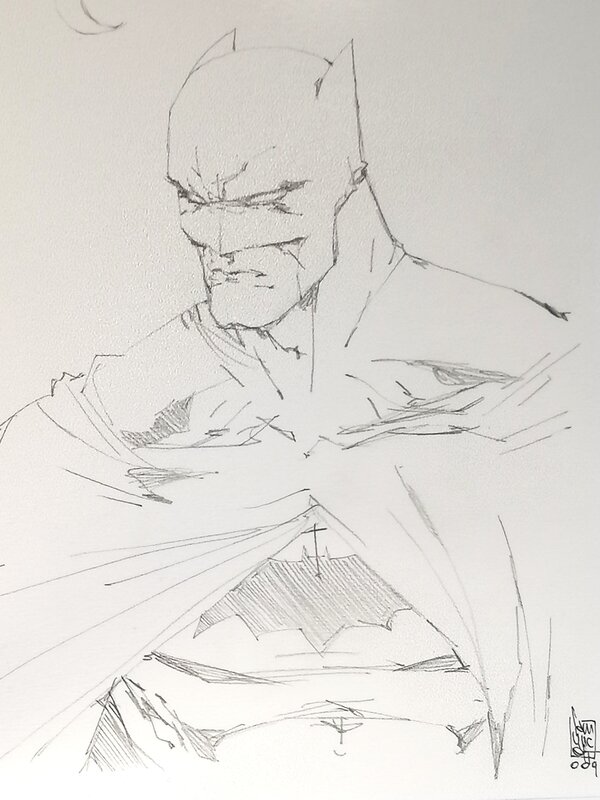 Buste de Batman par Giuseppe Camuncoli - Illustration originale