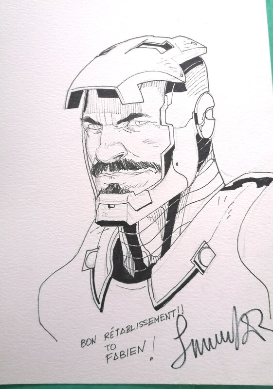 Tête d'iron-Man - Larroca - Dédicace