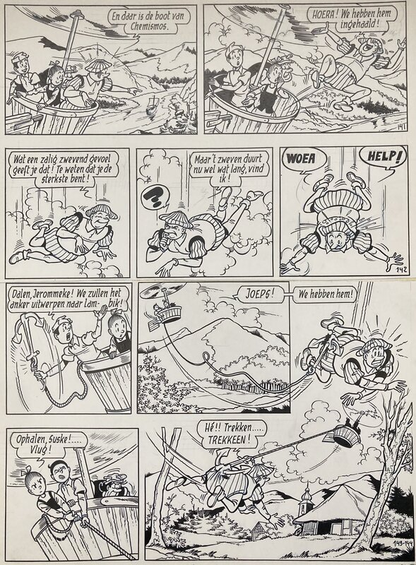 Paul Geerts, Willy Vandersteen, Suske en Wiske / Bob et Bobette - De Mollige Meivis - Planche originale