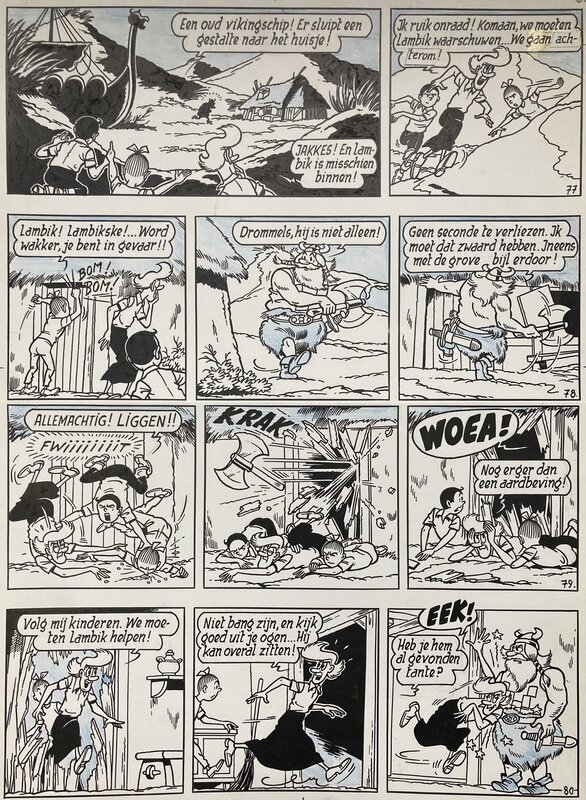 Paul Geerts, Willy Vandersteen, Suske en Wiske / Bob et Bobette - De Vinnige Viking - Planche originale
