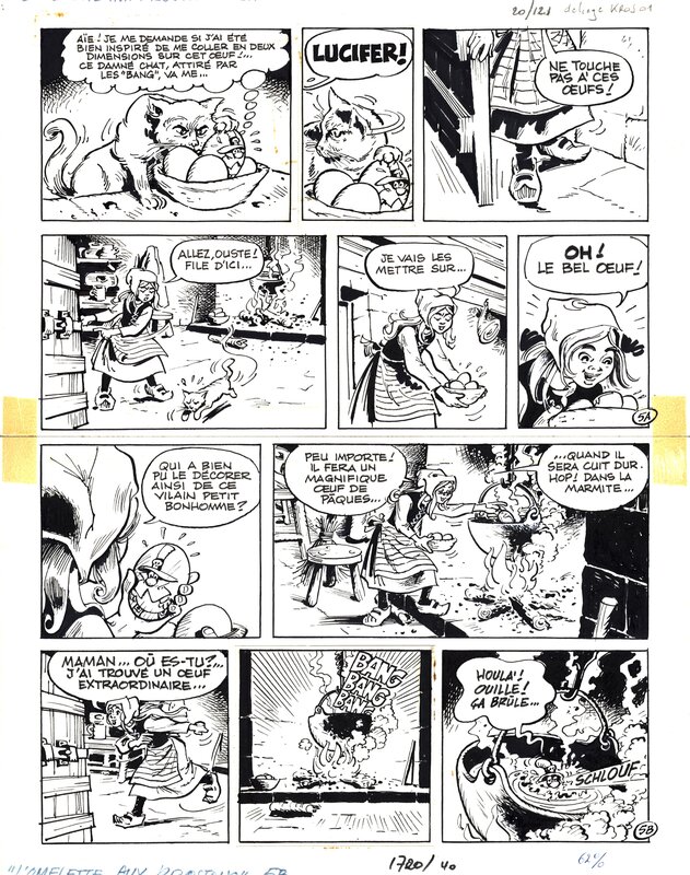 En vente - Deliège : Les Krostons tome 6 planche 5 - Planche originale