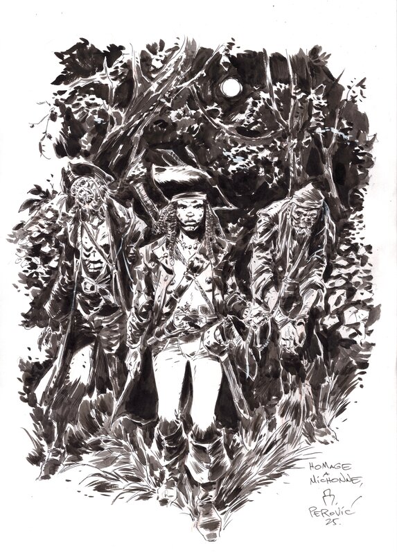 For sale - Darko Perovic, Madame Nerval (homage a Michonne) - Original Illustration