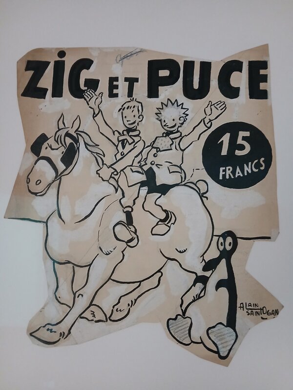 En vente - Annonce Zig et Puce par Alain Saint-Ogan - Planche originale
