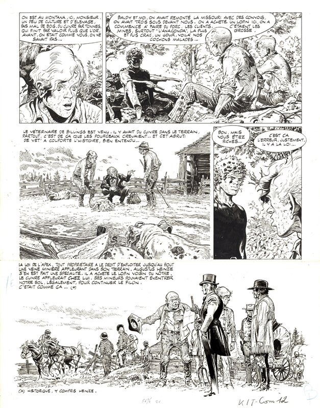En vente - Hermann : Comanche tome 7 planche 12 - Planche originale