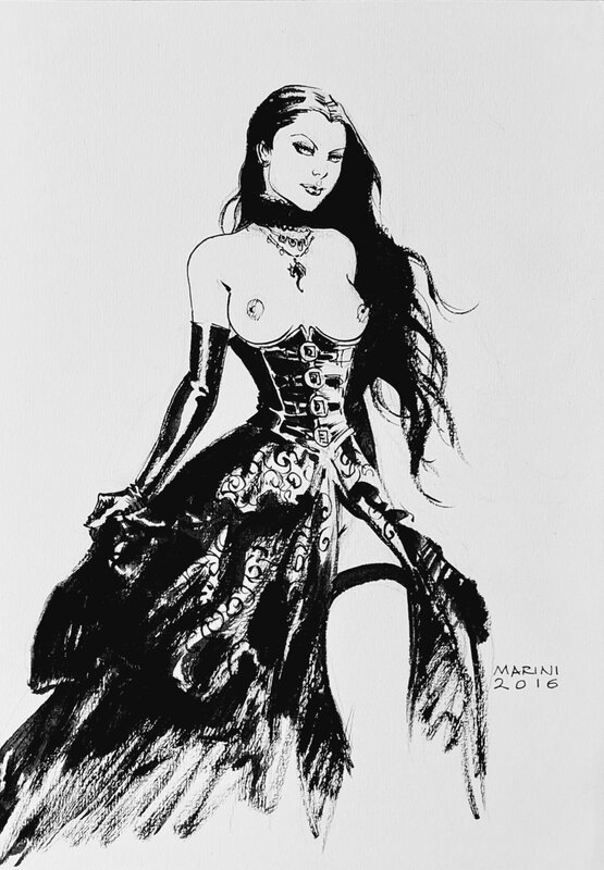 Attention, Vampire. by Enrico Marini - Original Illustration