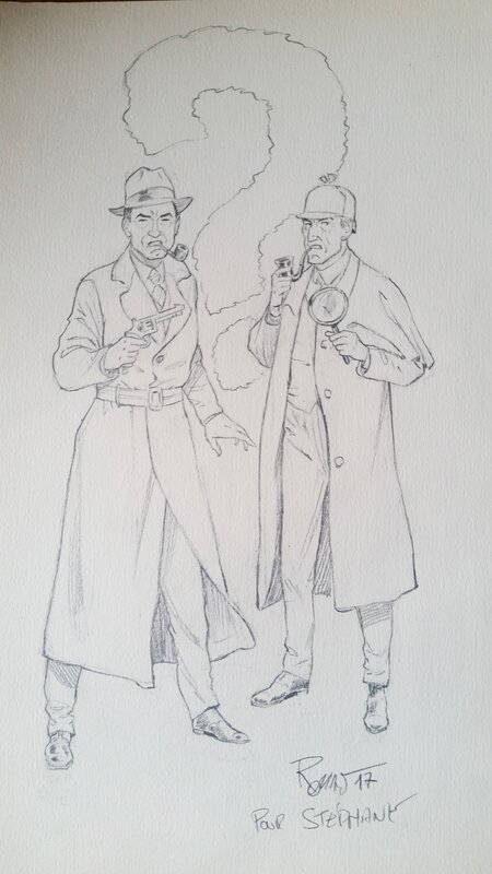 Olivier Roman, Harry Dickson et Sherlock Holmes - Original Illustration