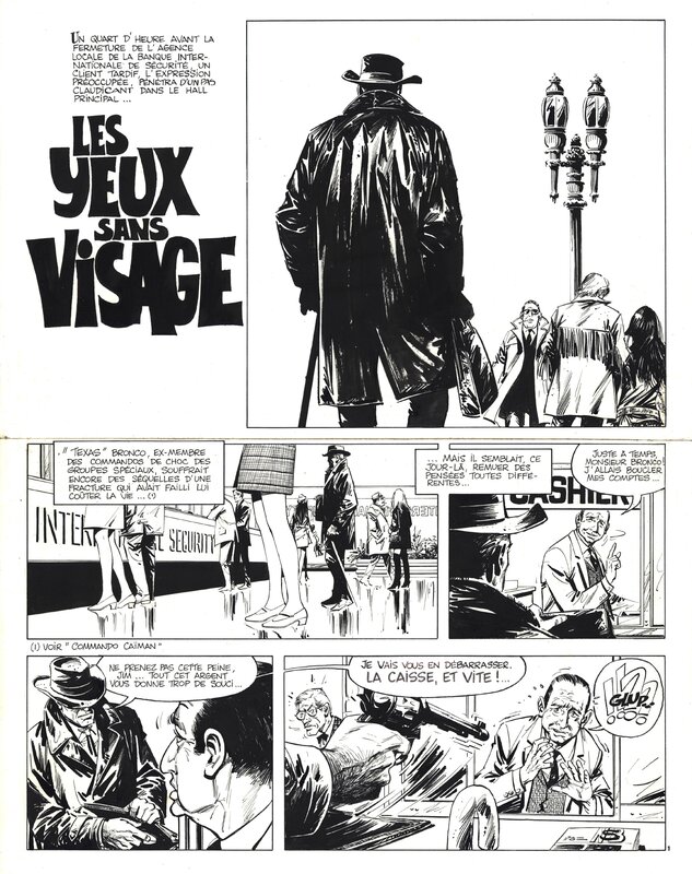 En vente - Vance : Bruno Brazil tome 3 planche 1 - Planche originale