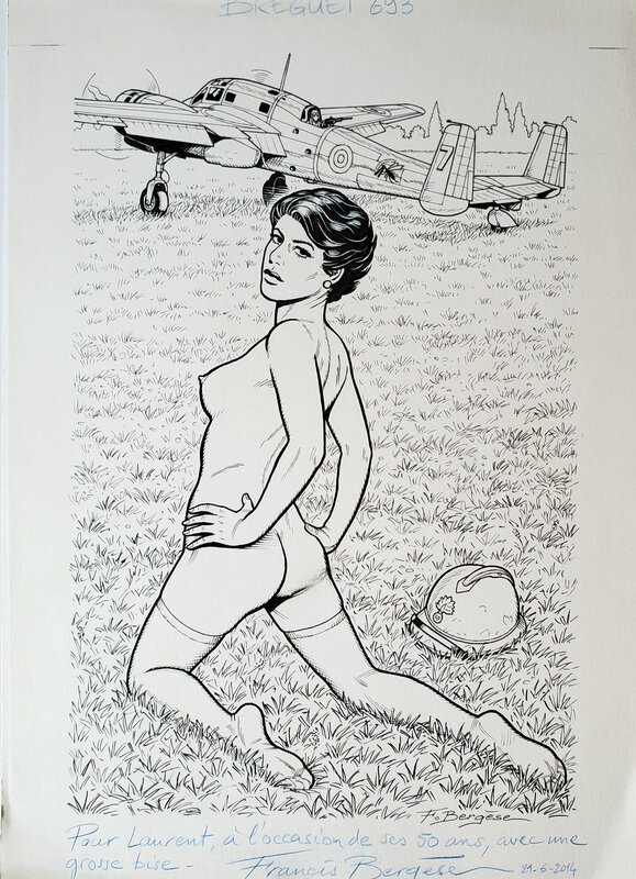 Francis Bergèse, Breguet 693 illustration originale - Illustration originale