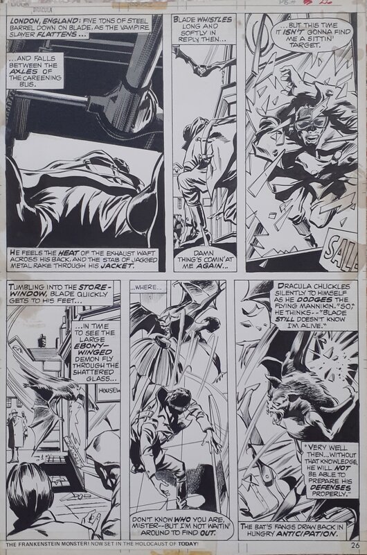 Gene Colan, The Tomb of Dracula #24 page 14 (1974) featuring Blade - Comic Strip