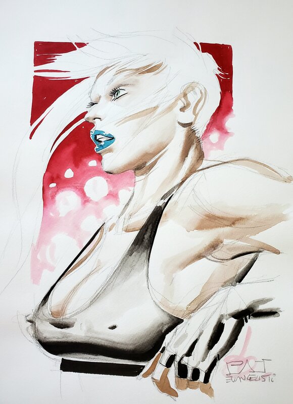 Patrizio Evangelisti, FOURMI BLANCHE couleur directe - Illustration originale