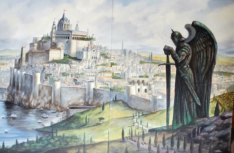 Sébastien Grenier, LA CATHEDRALE DES ABYMES    T1 L'EVANGILE D'ARIATHIE      couleur directe - Illustration originale