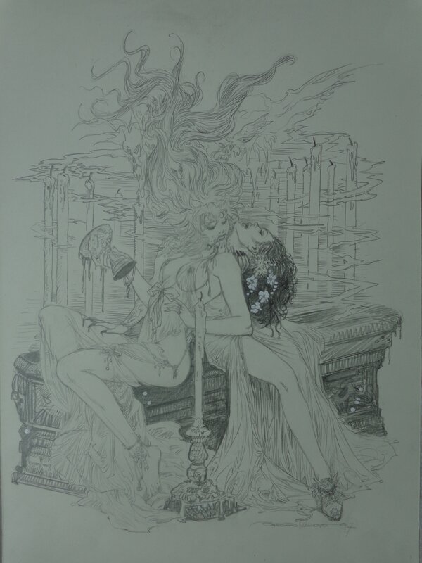 Esteban Maroto, Vampire kiss - pencils - Original Illustration