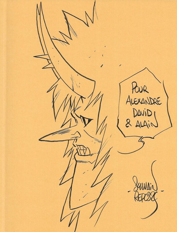 Sylvain Repos, Dédicace sur le tome 2 de Yojimbot - Dédicace