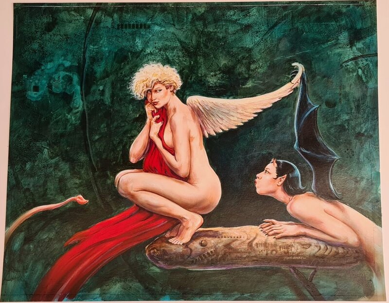 Jan Bosschaert, 45 jaar Wonderland, plaat 1: De Kus - Original Illustration