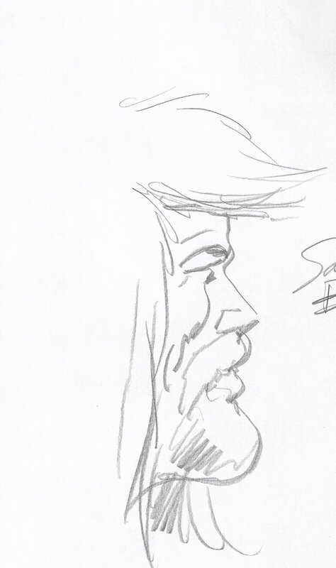 Derib, Dédicace sur le tome 18 de Buddy Longway - Sketch