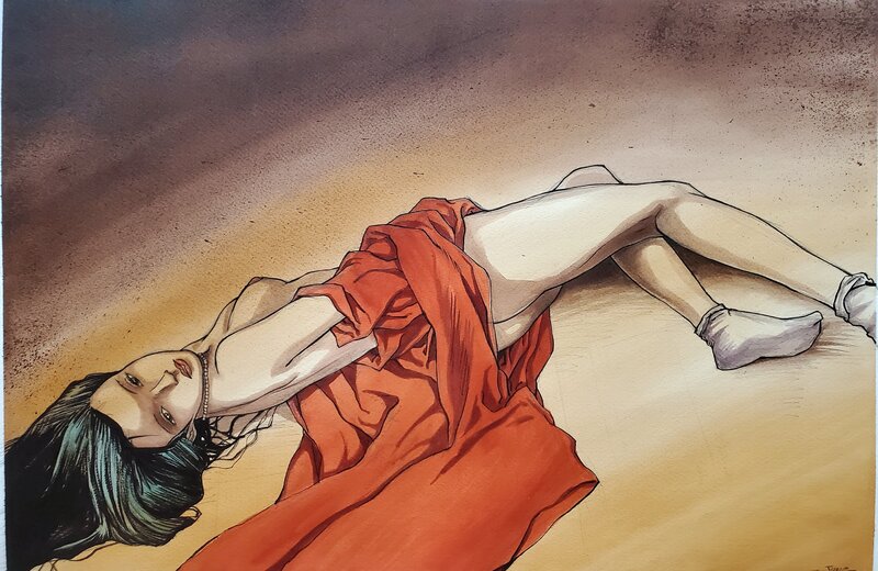 Jung, FEMME NUE   couleur directe - Original Illustration