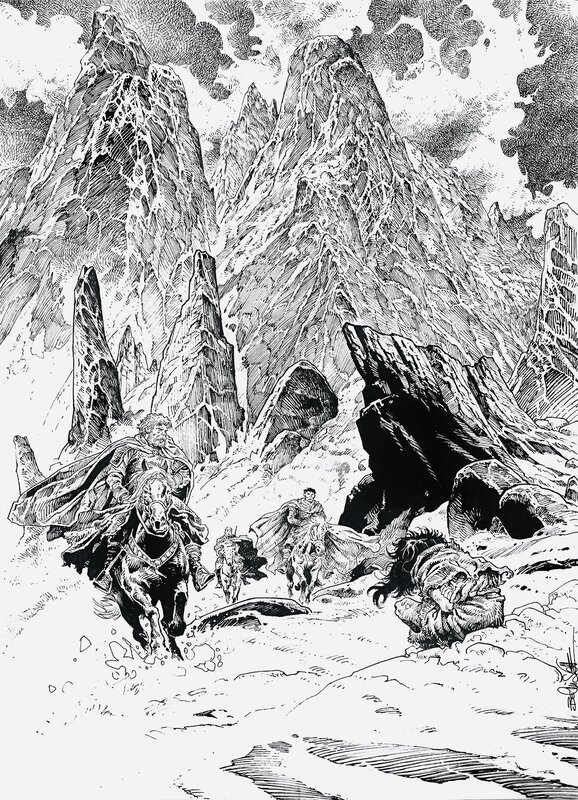 Christophe Bec, Hermann, Bec - Hommage à Bois Maury d’Hermann - Reinhardt - Original Illustration