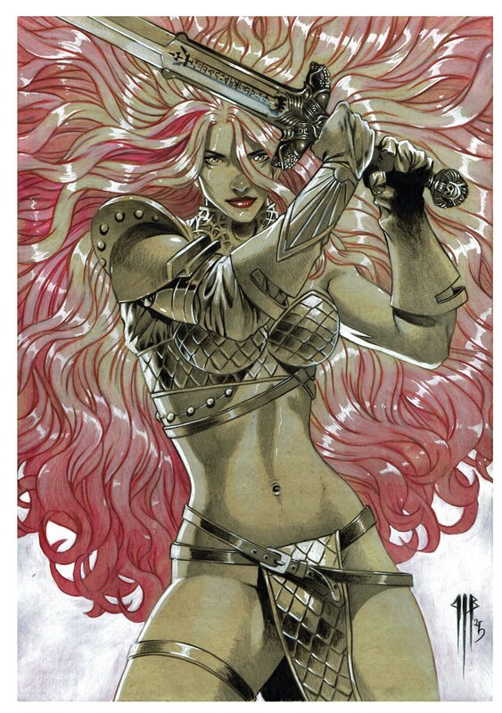 For sale - Red Sonja by Philippe Bringel - Original Illustration