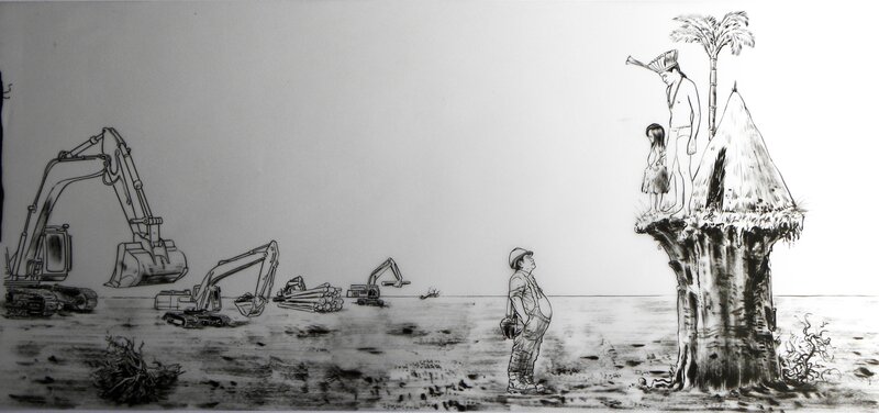For sale - « Faut pas prendre les cons pour des gens » – Déforestation De l’Amazonie (2) – Illustration Originale – Emmanuel Reuzé - Original Illustration