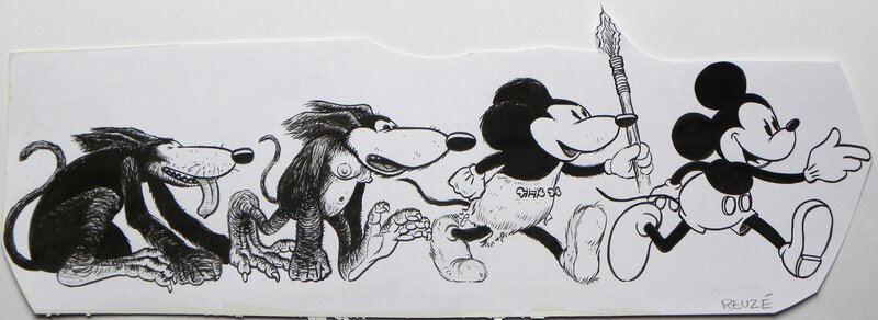 En vente - » L’Art du 9e Art  » – MICKEY – Illustration Originale – Emmanuel Reuzé - Illustration originale