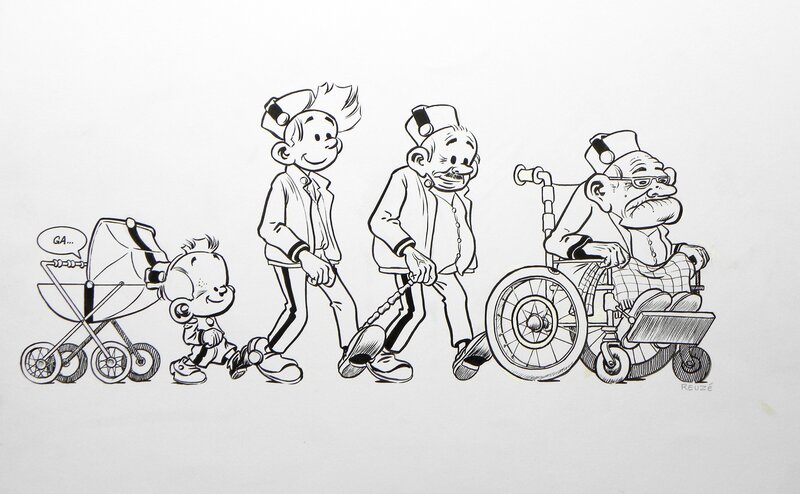 En vente - » L’Art du 9e Art  » – SPIROU – Illustration Originale – Emmanuel Reuzé - Illustration originale