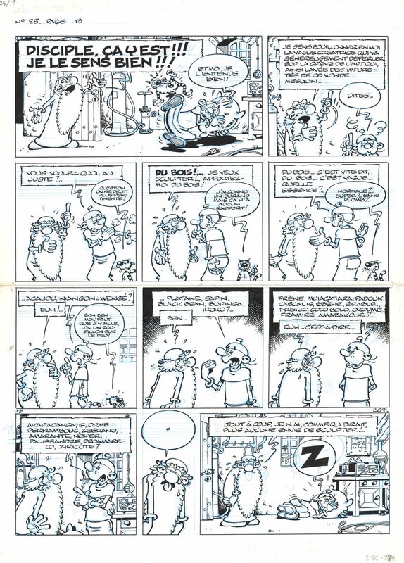 En vente - Turk, Léonard - D'où viens-tu génie ? - Tome 25 - Planche originale