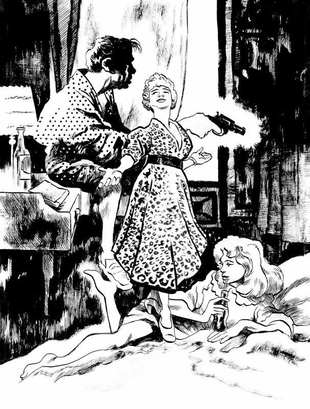 For sale - Cyrille Pomès, Stanley Kubrick, Cyrille Pomès - Lolita - Original Illustration