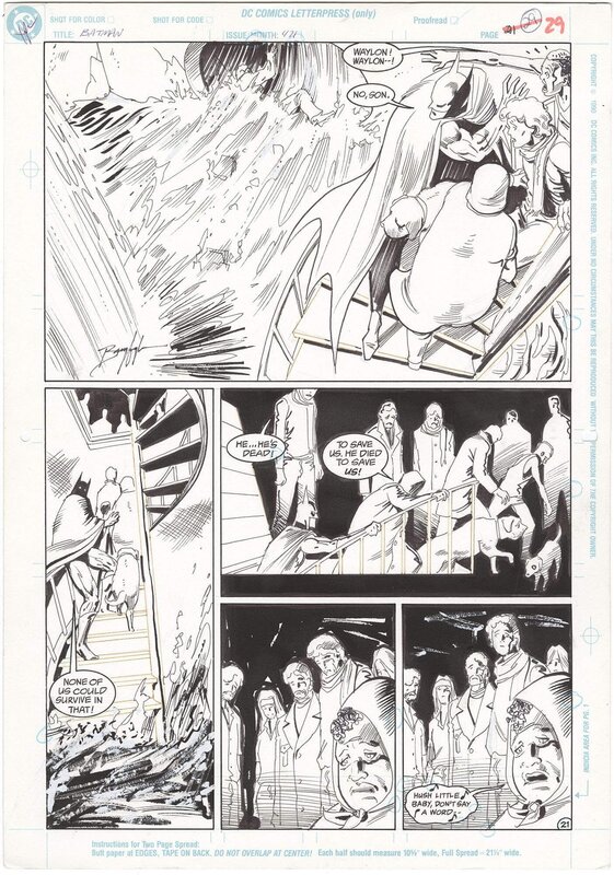 For sale - Norm Breyfogle, Batman #471 p21 (Signed) (Half Splash) - Original Illustration