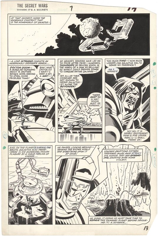 For sale - Mike Zeck, John Beatty, Secret Wars #7 p13 (Doom and Galactus) - Comic Strip