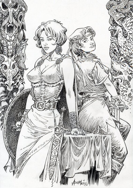 Hildegird et Loki par Mohamed Aouamri - Illustration originale