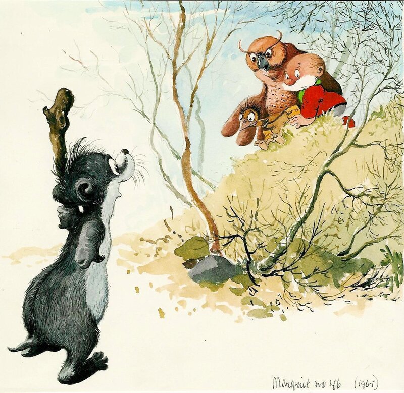 Jean Dulieu, Paulus de Boskabouter - grote illustratie voor de Margriet - Illustration originale