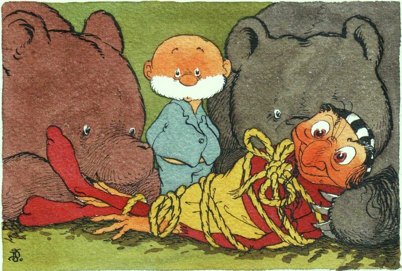 Jean Dulieu, Paulus, Eucalypta and two bears - Illustration originale