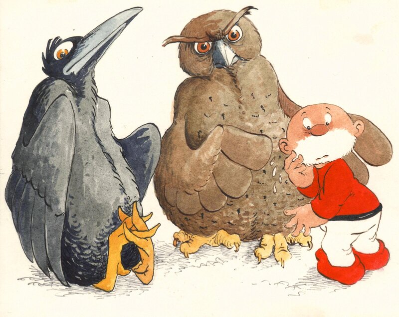 Jean Dulieu, Paulus, Oehoeboeroe and Salomo - Original Illustration
