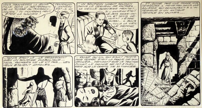Marcello, Loana princesse de la jungle, planche n°14, Le temple maudit, paris jeune aventures, 1949. - Comic Strip