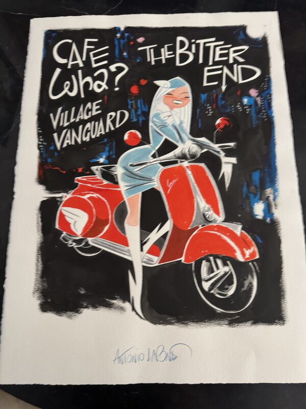 Lapone GREENWICH VILLAGE COUVERTURE GOUACHE ET AQUARELLEE - Original Cover