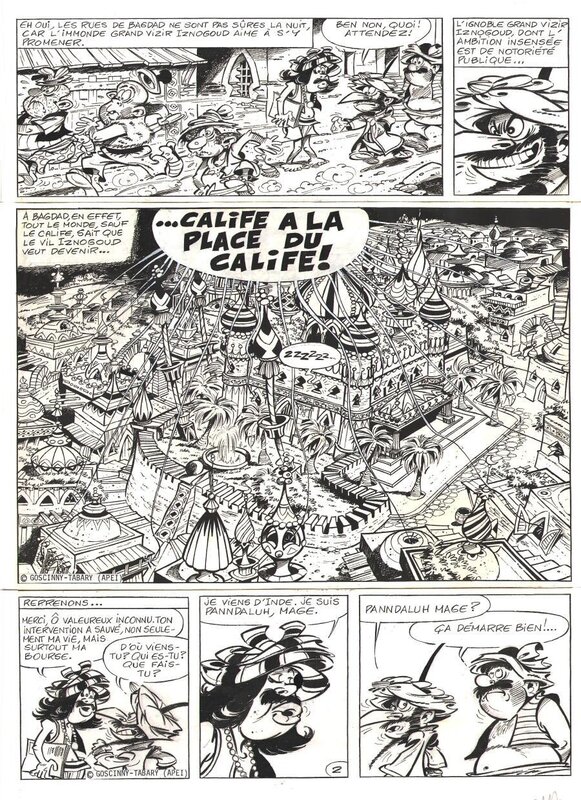 For sale - Jean Tabary, Iznogoud, planche originale 2 - Le Catalogue Magique - Comic Strip