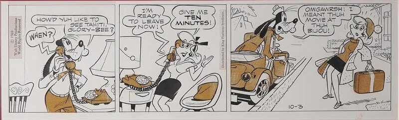 Floyd Gottfredson, Mickey Mouse daily, October 3, 1969 - Comic Strip