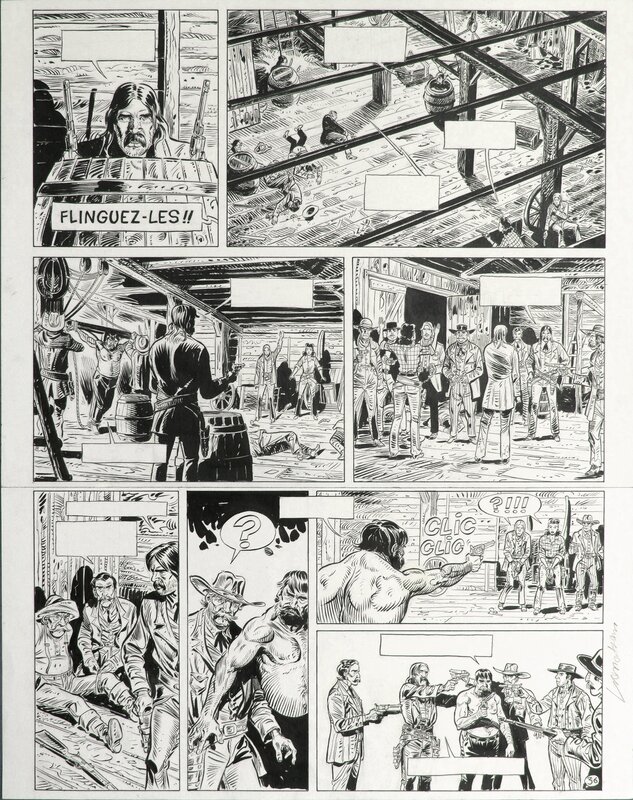En vente - Jacques Lamontagne, Wild West tome 5 planche 36 - Planche originale