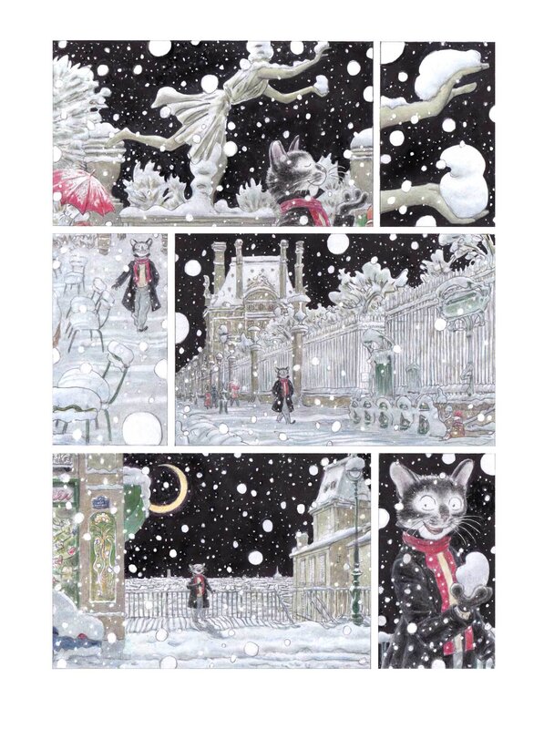 En vente - Andréi Arinouchkine, Le chat-peintre. Planche 40 - Planche originale