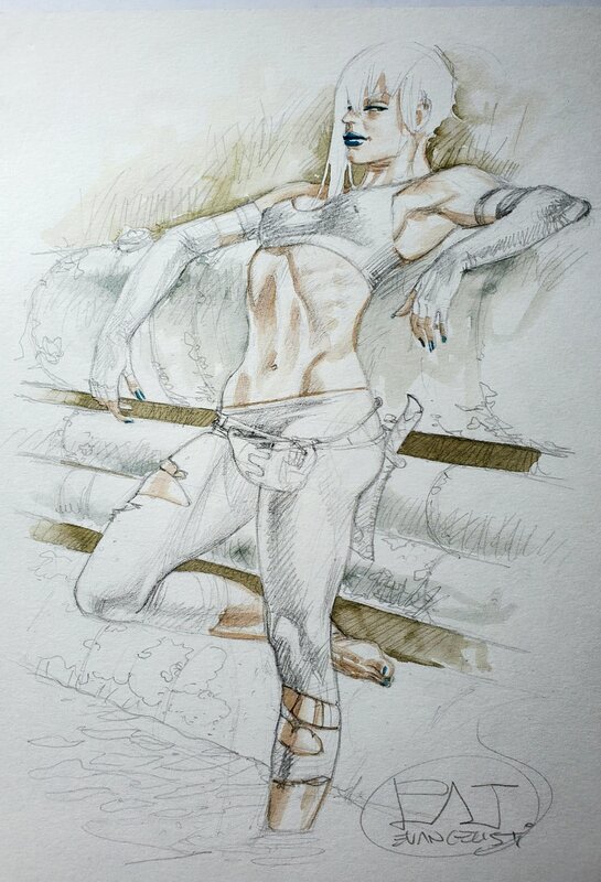 Patrizio Evangelisti, FOURMI BLANCHE héroïne - Original Illustration