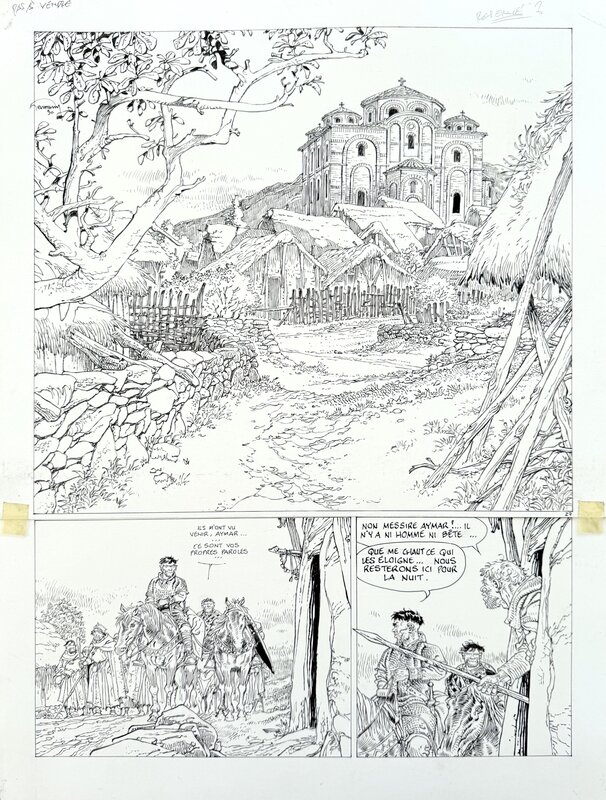 Hermann - Les Tours de Bois-Maury - t.7, pl.27 (grande case église romane) - Planche originale
