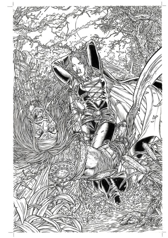 Juan José Ryp, Brian Pulido's Medieval Lady Death - Issue #6, variant cover - Couverture originale Juan José Ryp, Brian Pulido's Medieval Lady Death - Issue #6, variant cover - Couverture originale