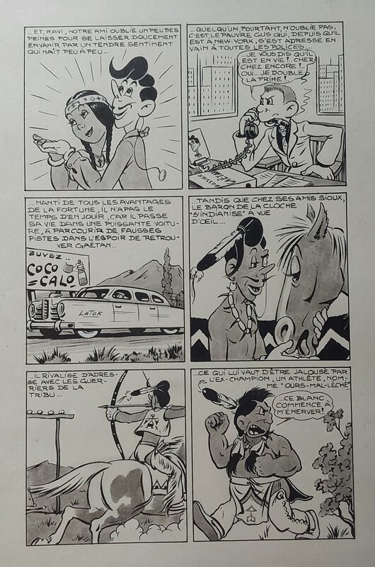 For sale - Rittaud Claude Gus Gaetan 16 Mariage Planche Originale 6 indien Squaw Coco Calo Encre de Chine petit format Bd 51 Atelier Chott - Comic Strip