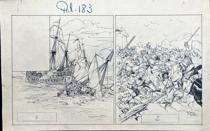 En vente - Salinas : Planche d'Hernan el Corsario - Planche originale