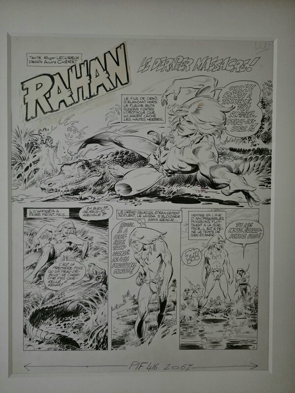 En vente - André Chéret, Rahan - Le dernier massacre - Planche originale