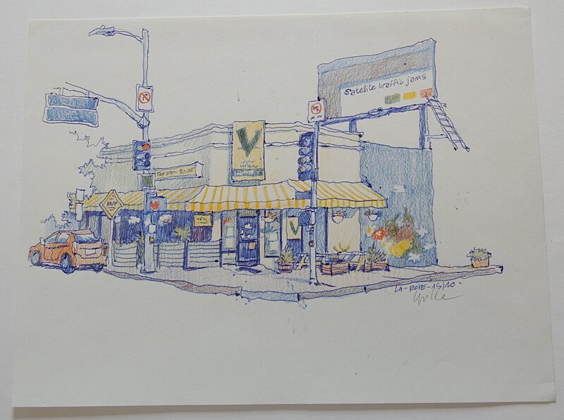 Cyrille Pomès, On the road again - Paysage urbain. - Original Illustration