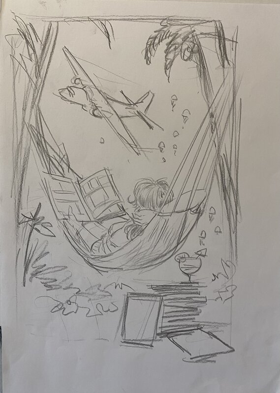 Stéphan Agosto, illustration originale, croquis préparatoire de l'affiche du festival 