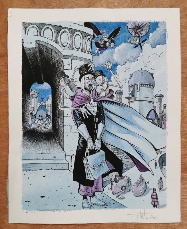 En vente - Horologiom 1 - 2022 par Fabrice Lebeault - Illustration originale